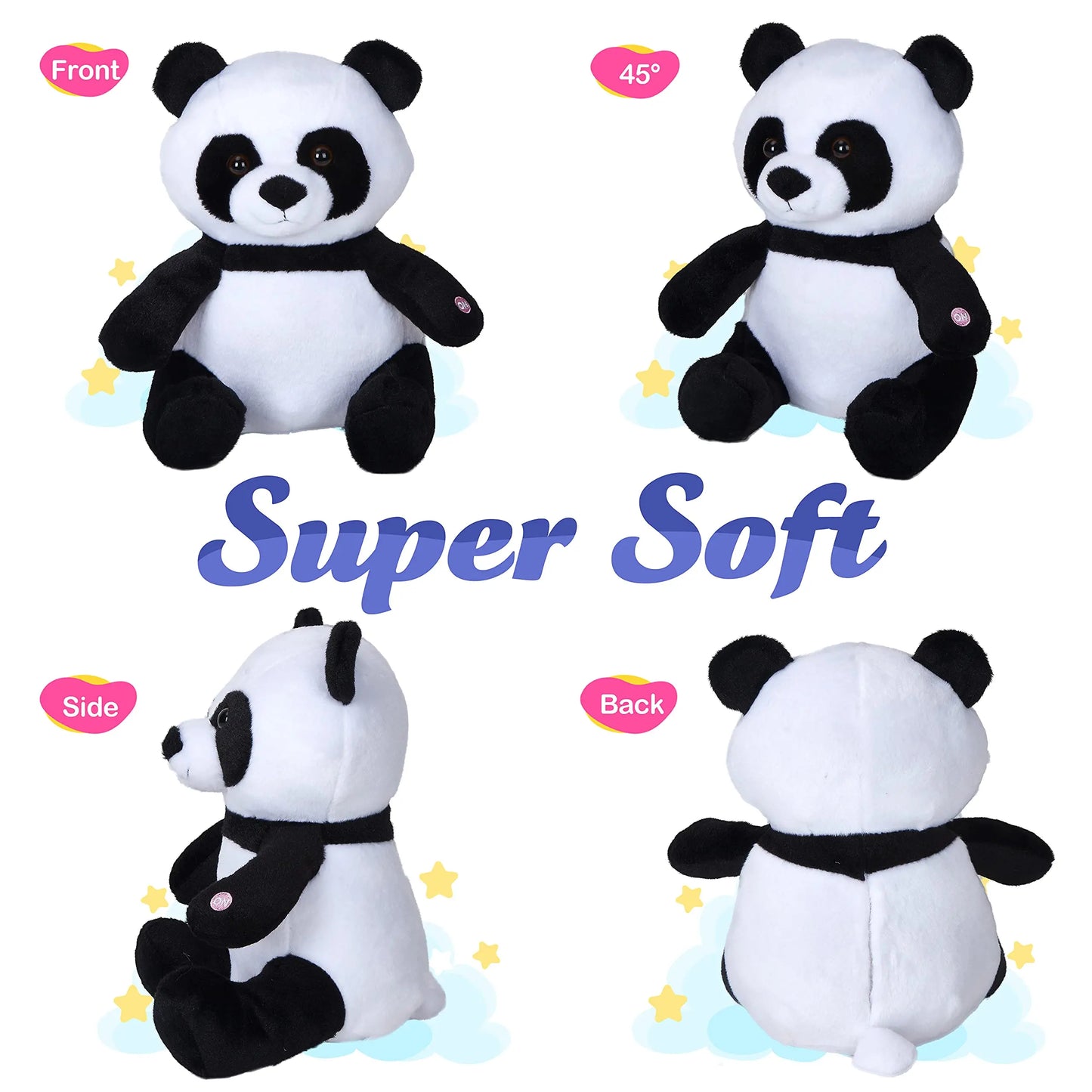 LED Panda Plush Toy - Glow-in-the-Dark Soft Stuffed Bear with Night Light for Kids
