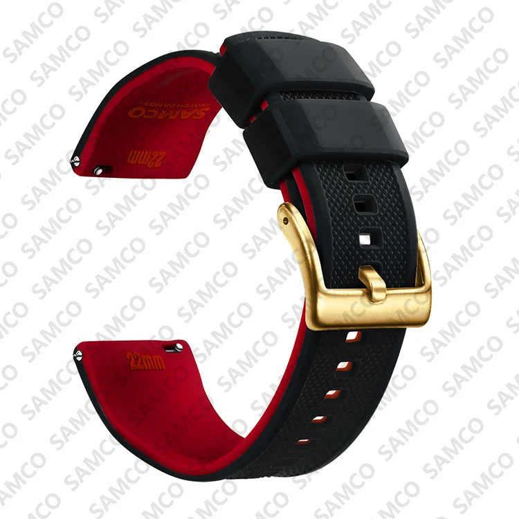 Premium Silicone Watch Band – Quick Release Rubber Strap, 18mm 20mm 22mm Replacement Watchband