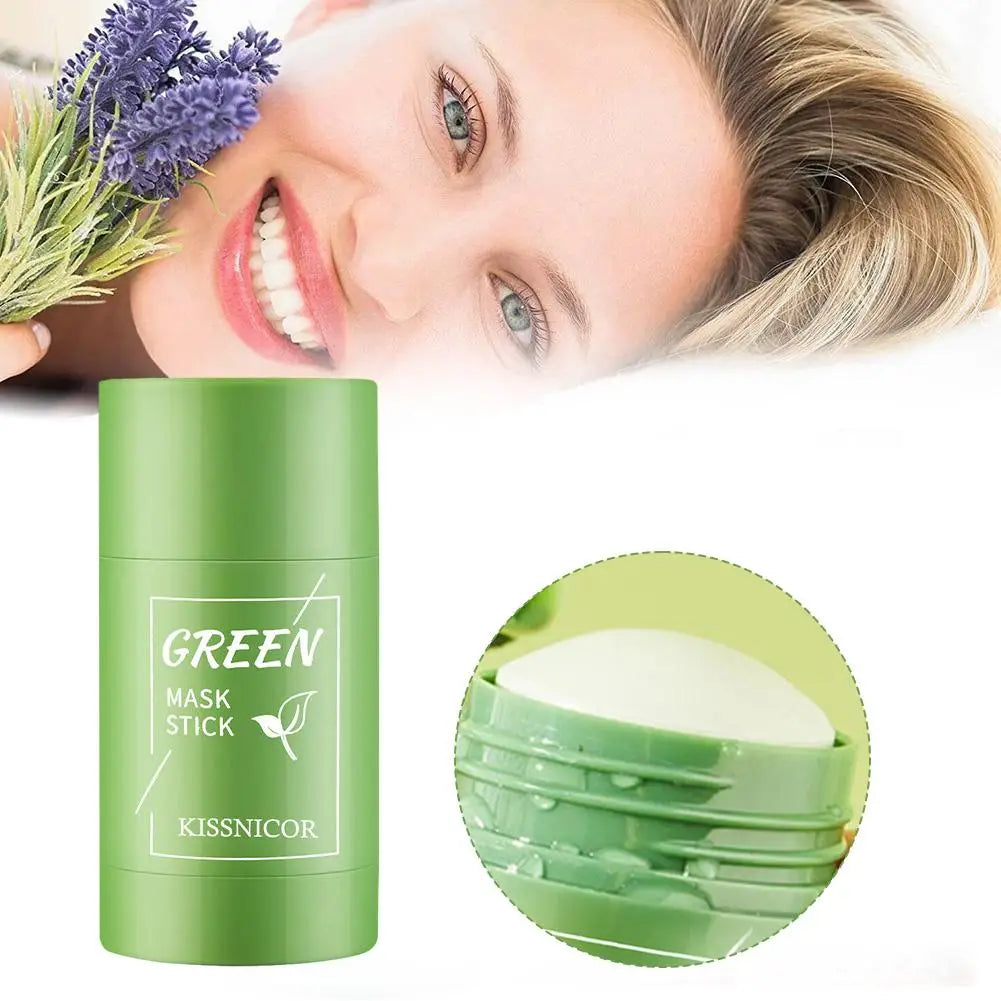 40g Green Tea Blackhead Removal Solid Mask – Pore Cleansing Stick for Blemishes & Shrinking Pores, Korean Skin Care