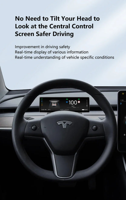 Carbar 8.8" Smart Dashboard Touch Screen – Wireless CarPlay & Android Auto for Tesla Model 3 & Y, Free Air Vent Camera
