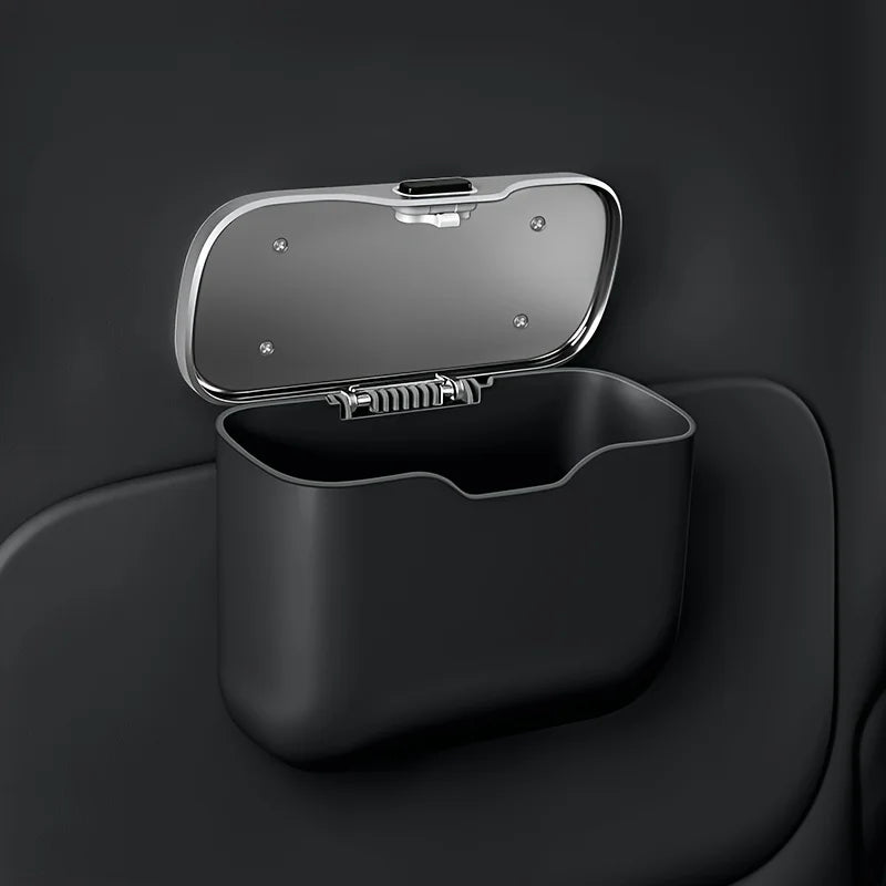 Multifunctional Car Trash Can with Lid – Hanging Storage Bin for Wet & Dry Use, Auto Interior Organizer Box Accessory
