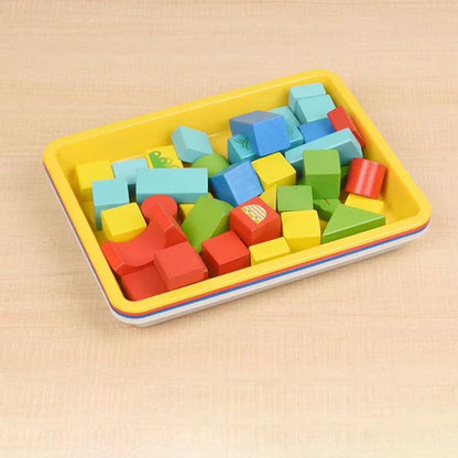 Plastic Square Serving Tray – Strong Color Cutlery & Flat Tray Organizer for Coffee, Tea, and Kitchen Use