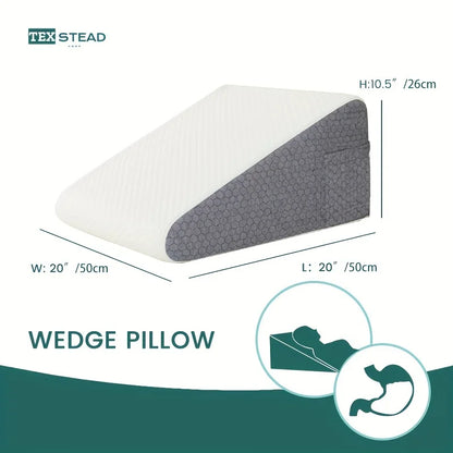 Memory Foam Bed Wedge Pillow: Ideal for Sleeping, Post-Surgery Recovery, and Air Layer Comfort
