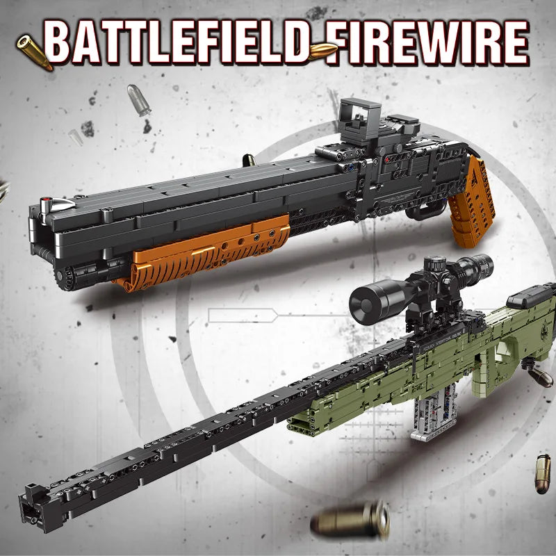 ZKZC WW2 Military Weapon Building Block Set – Shotgun, Sniper & Assault Rifle Toy for Kids Gifts