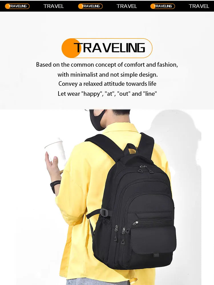 Multi-Layer Waterproof Oxford Backpack - Large Capacity, Stylish Commuter and Student Bag for Out-of-Town Travel