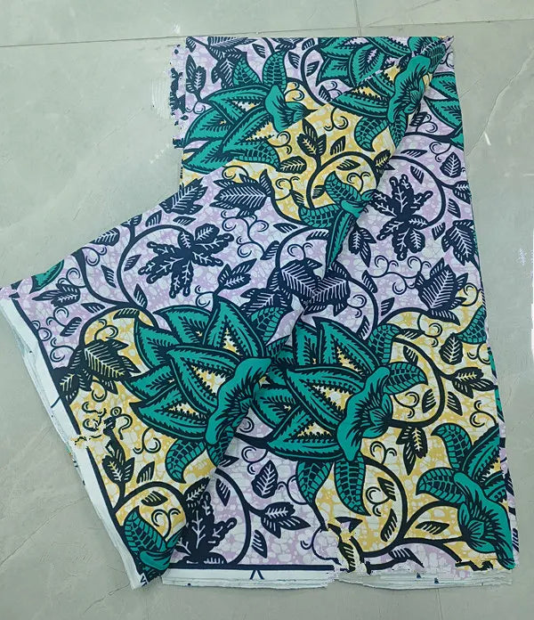 100% Cotton Ankara Wax Fabric - High Quality Soft Real Dutch Pagne Print for Dresses & Sewing