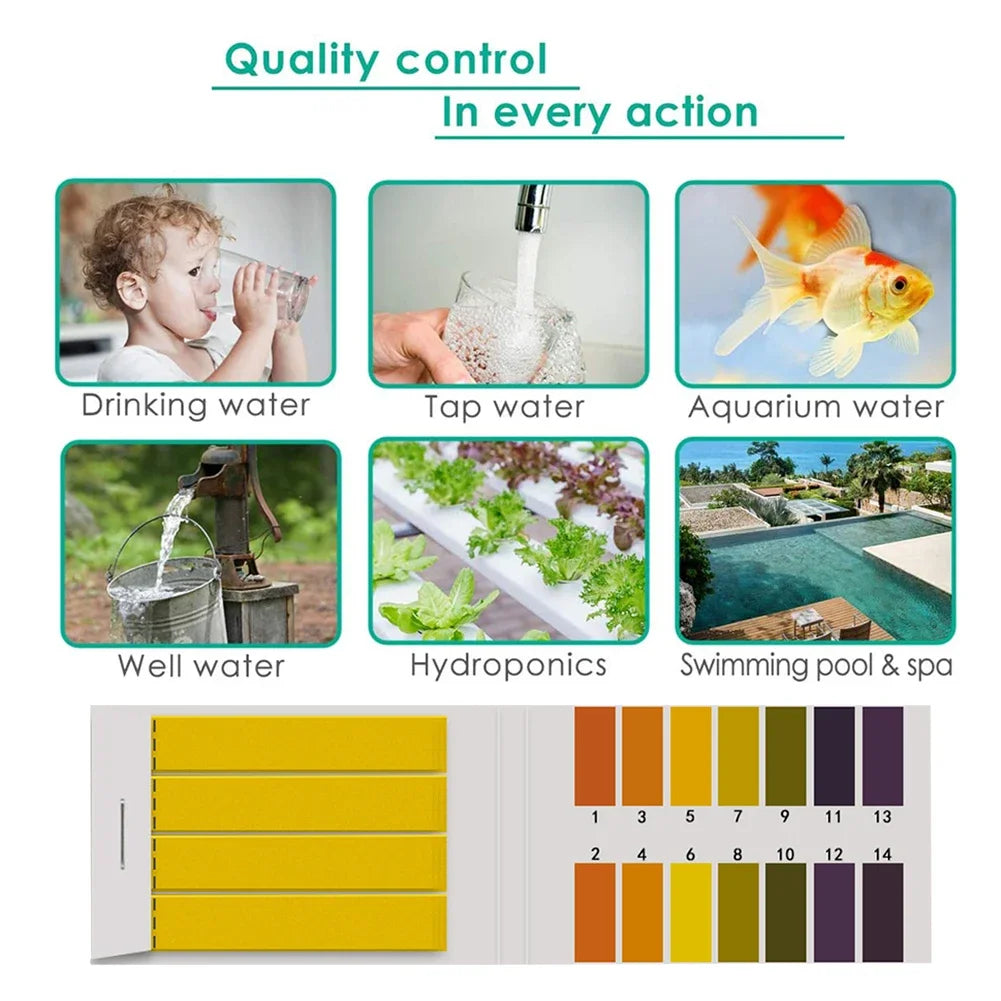 80-800pcs PH Litmus Test Strips — Professional 1-14 Indicator Paper for Water, Cosmetics, Soil Acidity Testing and Measurement