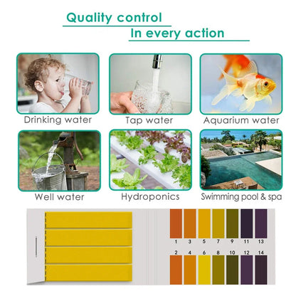 80-800pcs PH Litmus Test Strips — Professional 1-14 Indicator Paper for Water, Cosmetics, Soil Acidity Testing and Measurement