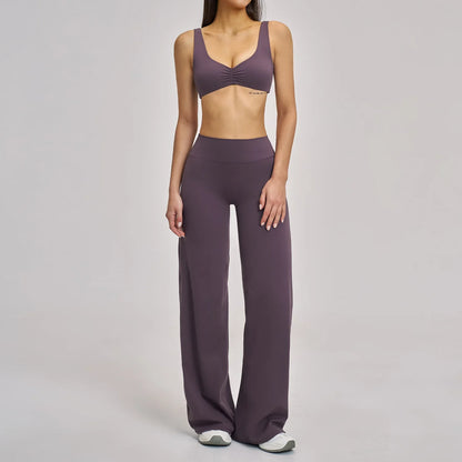 Women’s 2/3PCS Yoga Set – Long Sleeve Sports Bra & High Waist Leggings Gym Workout Tracksuit Fitness Athletic Wear Outfit