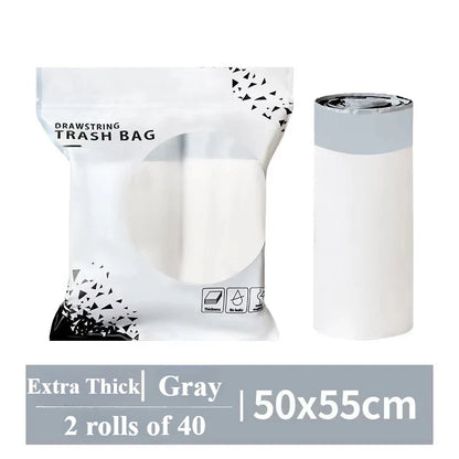 Garbage Bags with Drawstring – Transparent Disposable Bags for Household, Kitchen & Dorm Use, 3 Size Options