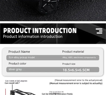 1:32 Cybertruck Diecast Toy Truck for Boys – Silver Pickup with Sound & Light, Metal Model Car for Kids Age 3+