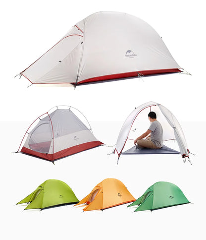 Naturehike Cloud Up 1-Person Camping Tent – Ultralight, Portable, Waterproof Folding Backpack Shelter for Travel & Beach