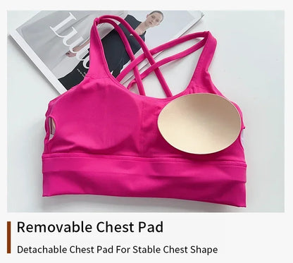 Women’s Sexy Crossback Yoga Sports Bra — Breathable, Quick-Dry, Shockproof Fitness & Running Bra