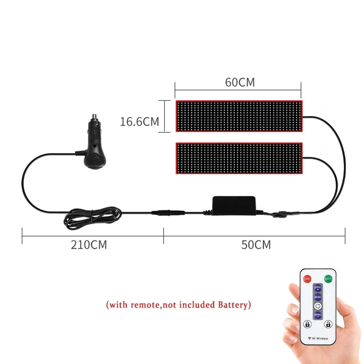 Truck & Car Devil Eye LED Pixel Panel Light – Remote-Control Soft Foldable Scrolling Display 12V/24V
