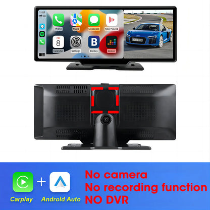 10.26'' 4K Car DVR Dashcam with CarPlay, Android Auto, Dual Lens Front 4K + Rear 1080P, Voice Control, GPS, BT, FM