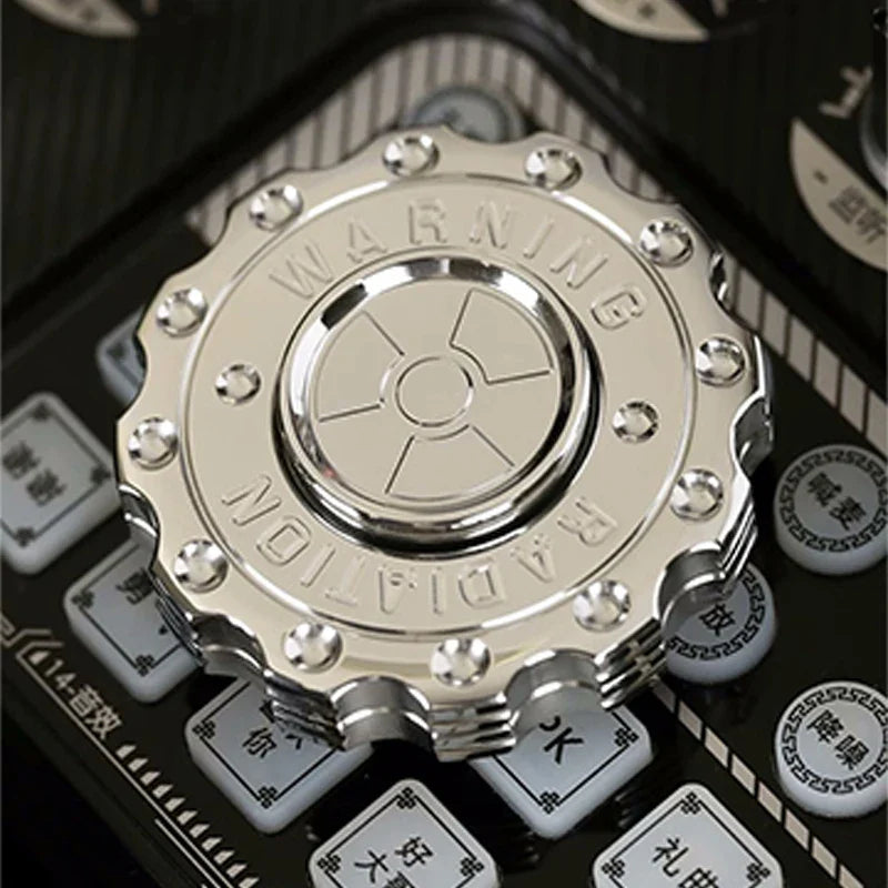 Radiation Warning Fidget Slider Spinner – EDC Gear Hand Clicker for ADHD & Stress Relief