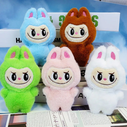 5pcs Labubu Plush Toy Set – Kawaii White Stuffed Plushies, Keychain & Pillow Accessories for Kids