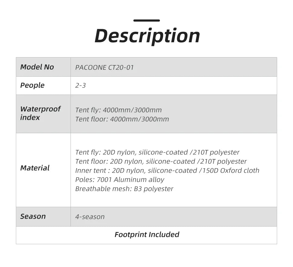 PACOONE Ultralight 20D Nylon Camping Tent – Portable Waterproof Backpacking, Cycling, Hiking, Travel & Beach Tent