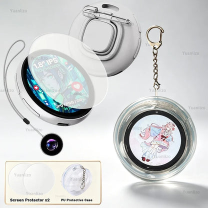 Magnetic Smart E-Badge 1.85" HD Display - Anime Dynamic GIF, Photo & Video DIY Badge with Lanyard for Students & Fans