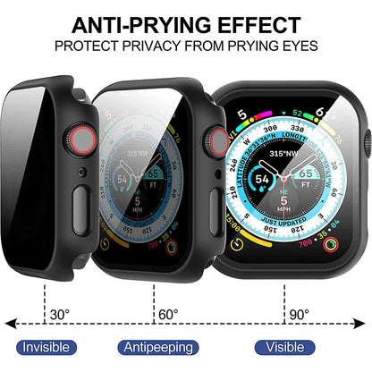 Privacy Tempered Glass & Case for Apple Watch Series 10 – 42mm/46mm Anti-Peeping Screen Protector Cover