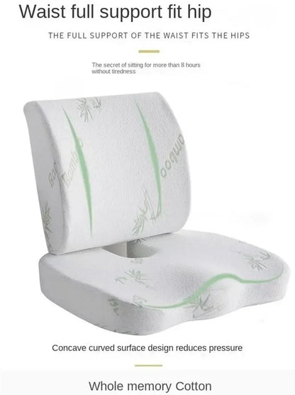 Orthopedic Memory Foam Seat Cushion – Hemorrhoid Relief, Car & Office Chair Lumbar Support, Breathable Pain Relief Pillow