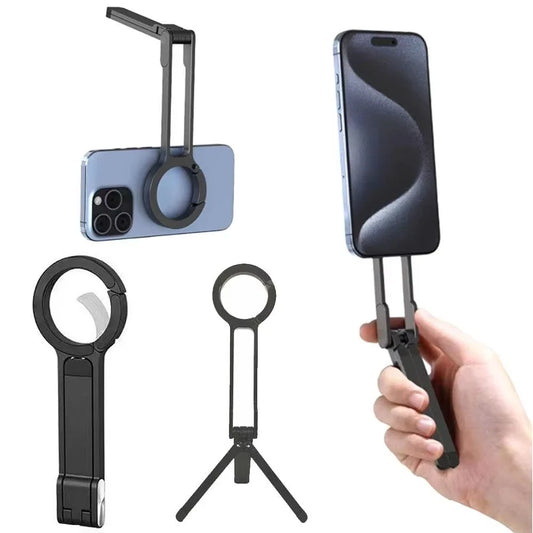 Foldable Magnetic Phone Stand - Portable MagSafe Tripod Mount for iPhone, Samsung & Xiaomi