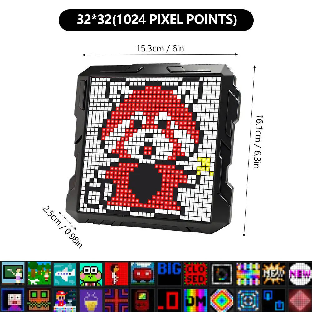 Bluetooth Pixel Digital Frame Smart LED Panel Display with APP Control Night Light Gaming Room Decor Pixel Art Lighting Frame