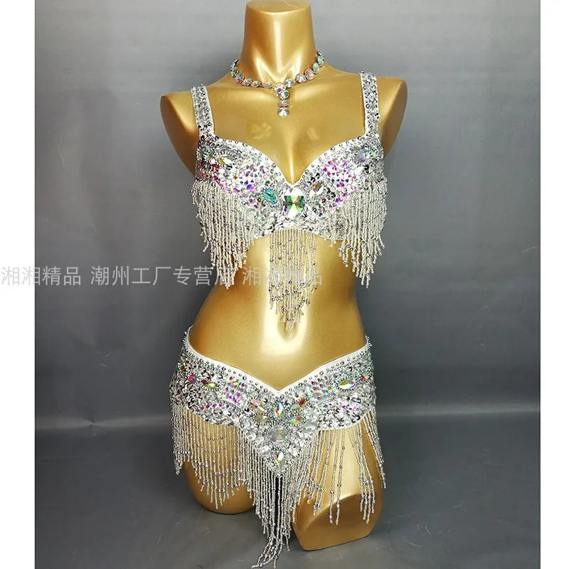 Sexy Girl Belly Dance Costume Set – Bra & Belt Set in 10 Colors for Ladies Bellydancing