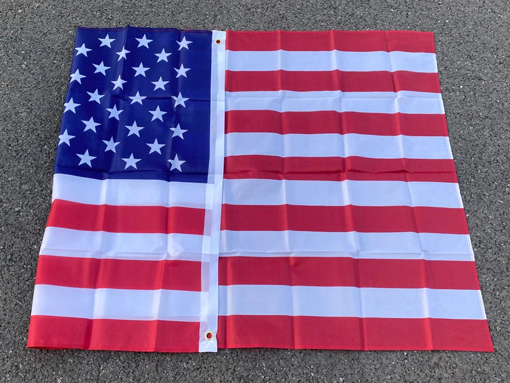 150x90cm Double-Sided USA Flag Banner – High-Quality Polyester with Grommets, American Flag