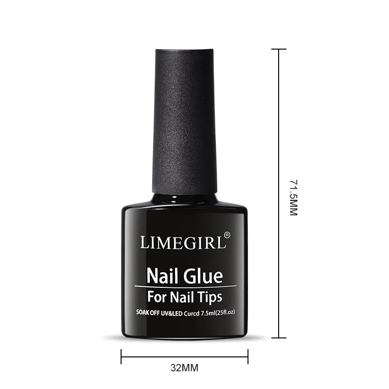 Limegirl Nail Tips Glue Gel 7.5ml - UV Gel for False Nails, Manicure & Hybrid Gellac Multi-Function Strong Gel Polish