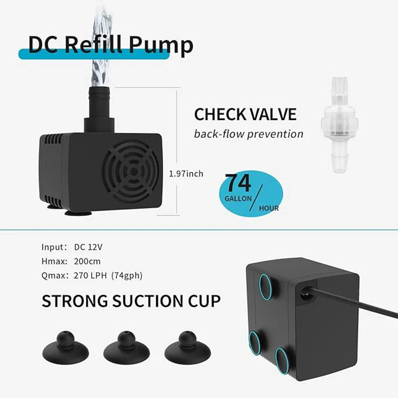 Fzone ATO580 Auto Top Off System – Mini Aquarium Water Pump Controller for Fish Tanks, Saltwater & Freshwater