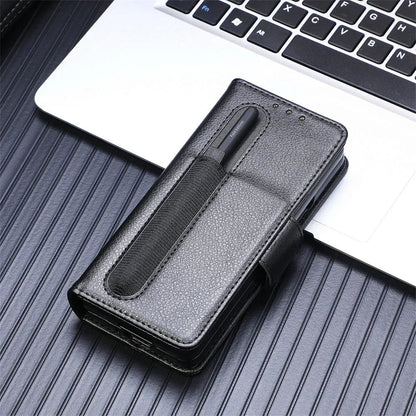 PU Leather Card Holder Case with Pen Slot for Samsung Galaxy Z Fold 6/5/4/3 – Slim Back Cover (No Pen)
