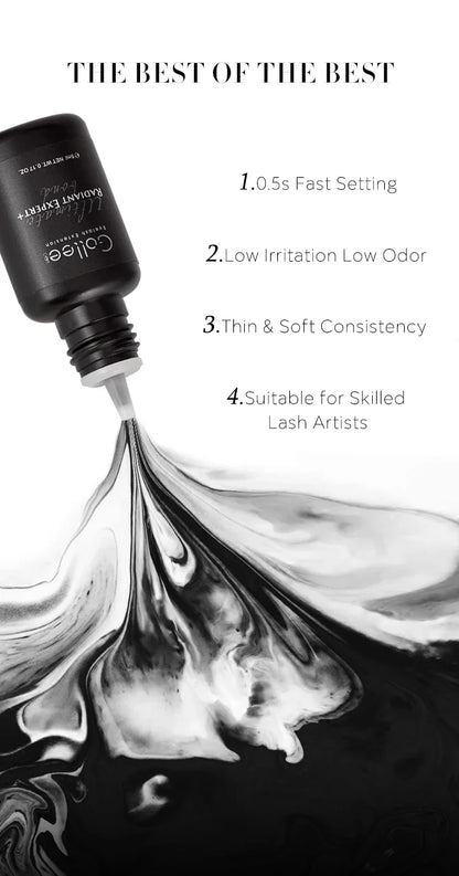 Gollee 0.5–1s Fast-Drying Eyelash Extension Glue – No Odor, No Irritation Adhesive for Lash Extensions, Professional Makeup Supplies