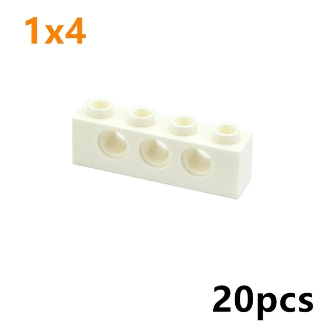 Technical Building Block Long Beam with Holes – Thick MOC Studded Bricks Compatible with 3703, 32018, 3895, 2730, 3894, 3701, 3700