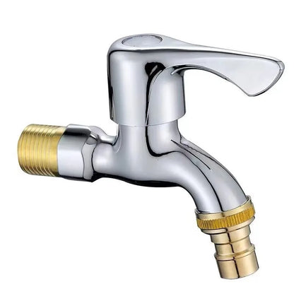 1/2" Wall Mounted Garden Faucet – Male Washer Tap with Quick Connector, Plastic Outdoor Water Hose Valve for Balcony & Garden Use
