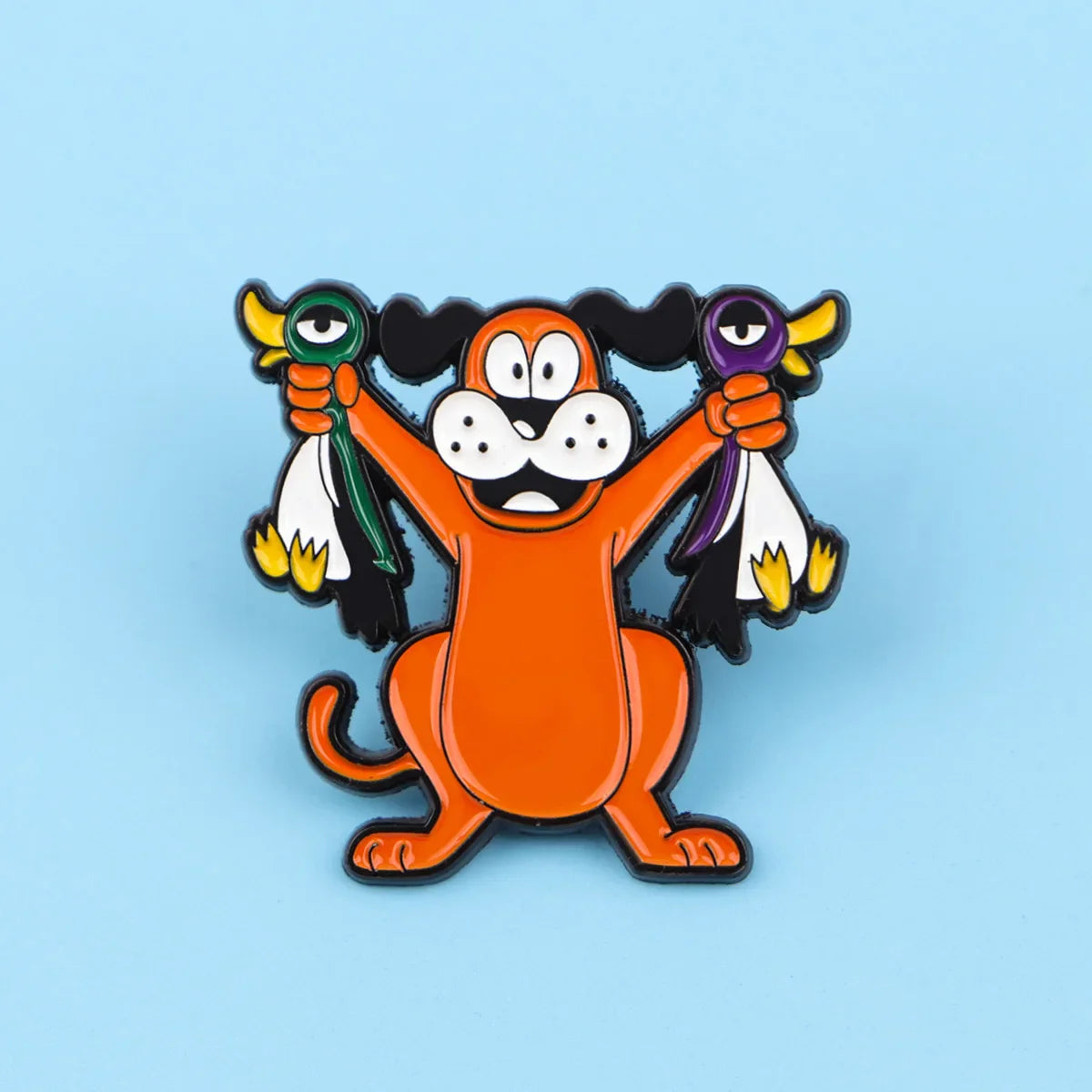 Funny Duck & Cute Dog Enamel Pin – Animal Lapel Brooch for Backpack, Clothing & Gifts