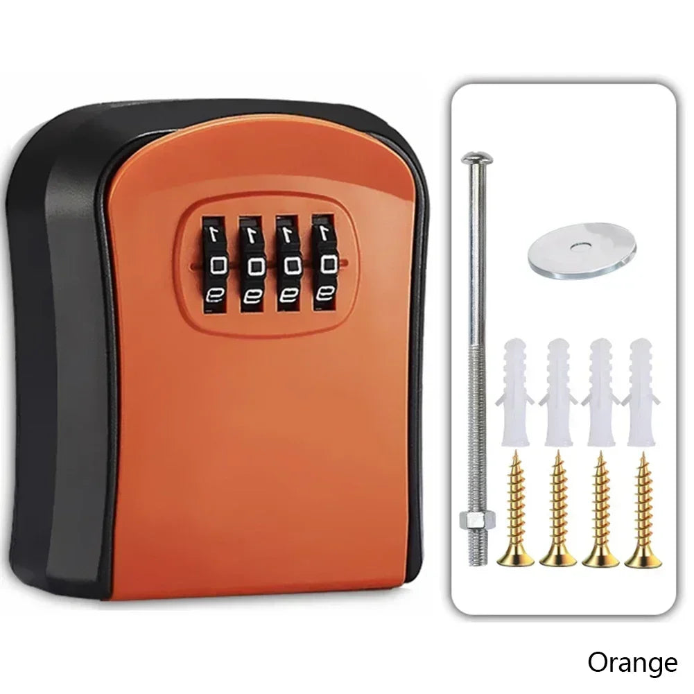 Wall Mount Key Lock Box - Outdoor Combination Lock Key Safe Storage Holder with 5 Key Capacity