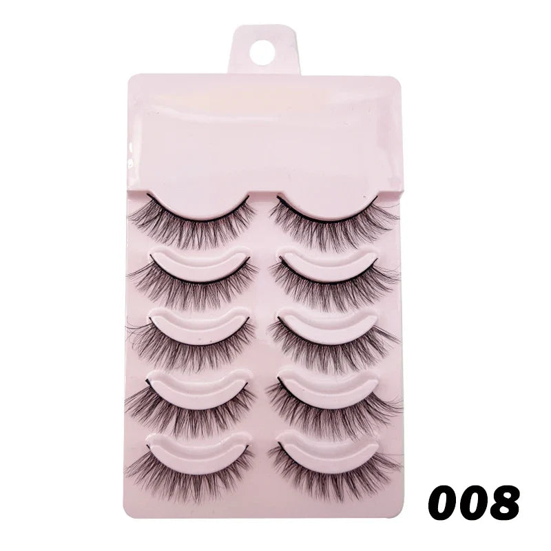 Manga Style Soft Natural False Eyelashes Wispy Thick Daily Wear Makeup Lashes