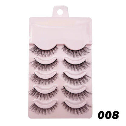 Manga Style Soft Natural False Eyelashes Wispy Thick Daily Wear Makeup Lashes