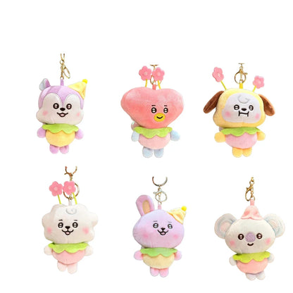 BT21 Character Keychain - Cute Cartoon Backpack Pendant & Decorative Anime Doll