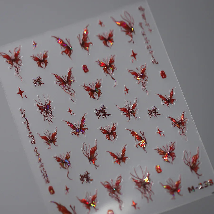 5D Glitter Butterfly Nail Sticker – Kawaii Aurora Nail Art Decal for DIY Manicure & Nail Decorations