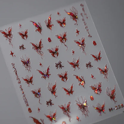 5D Glitter Butterfly Nail Sticker – Kawaii Aurora Nail Art Decal for DIY Manicure & Nail Decorations