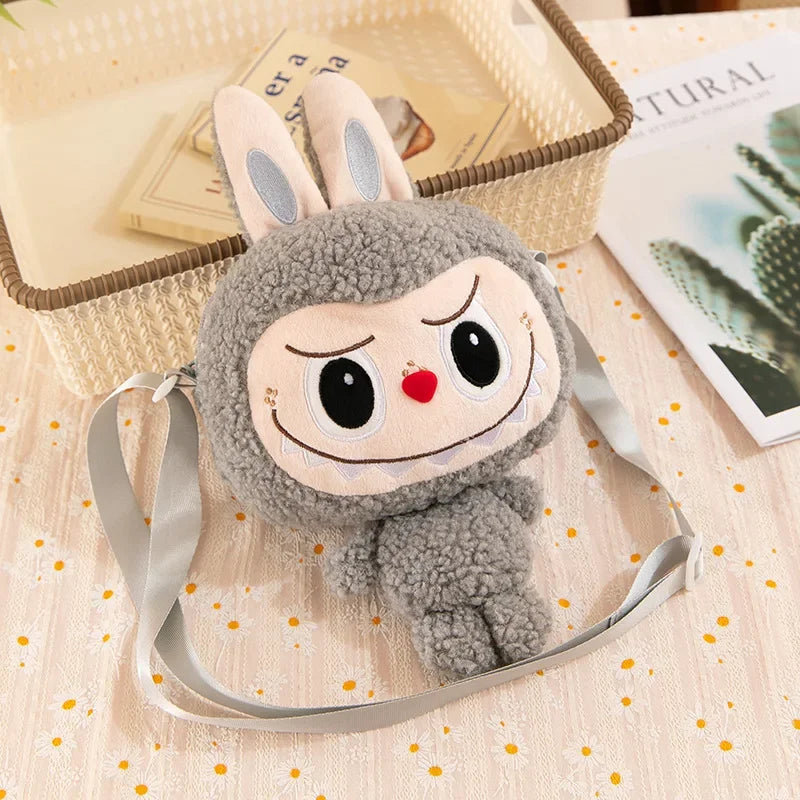 30cm Labubu Cartoon Cute Doll Backpack – Shoulder Crossbody Toy Pouch for Outdoor Travel, Christmas Gift