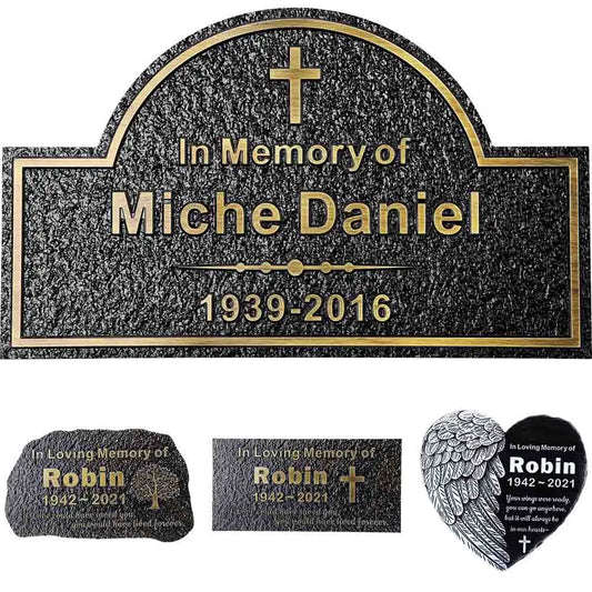 Personalized Memorial Plaque – Custom Engraved Grave Marker for Loved Ones or Pets (Dog & Cat), Remembrance Plaques