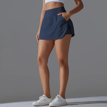 Outdoor Sports High Waist Yoga Skirt — Breathable Badminton Tennis Active Fitness Athletic Short Skirt