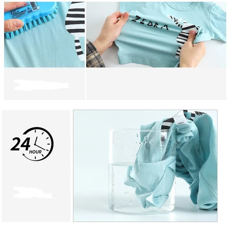 Kid Boy Summer 2-Piece Set – Soft Cotton Short Sleeve Tee & Stripe Shorts with Cartoon Zebra Print, Casual Sportswear for Ages 1-6