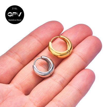 2PCS 316L Stainless Steel Earrings – Niche Design Perforated Luxury Jewelry for Women