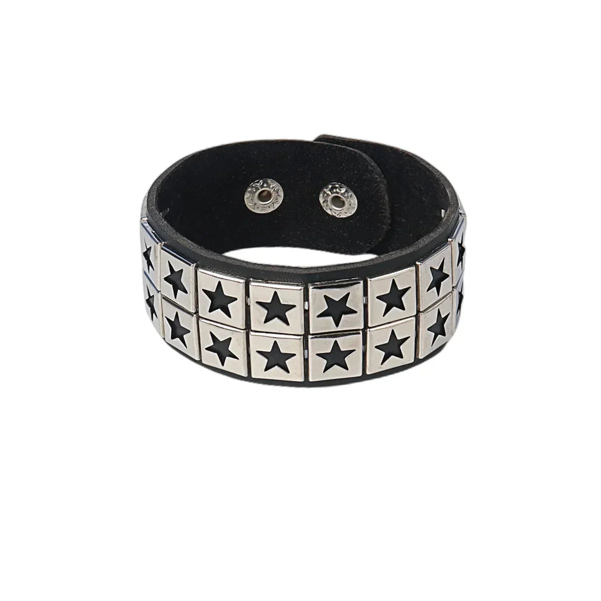 Punk Rock Hip Hop PU Leather Bracelet – Unisex Skull, Pentagram & Rivet Chain Bracelet, Trendy Party Jewelry Accessory