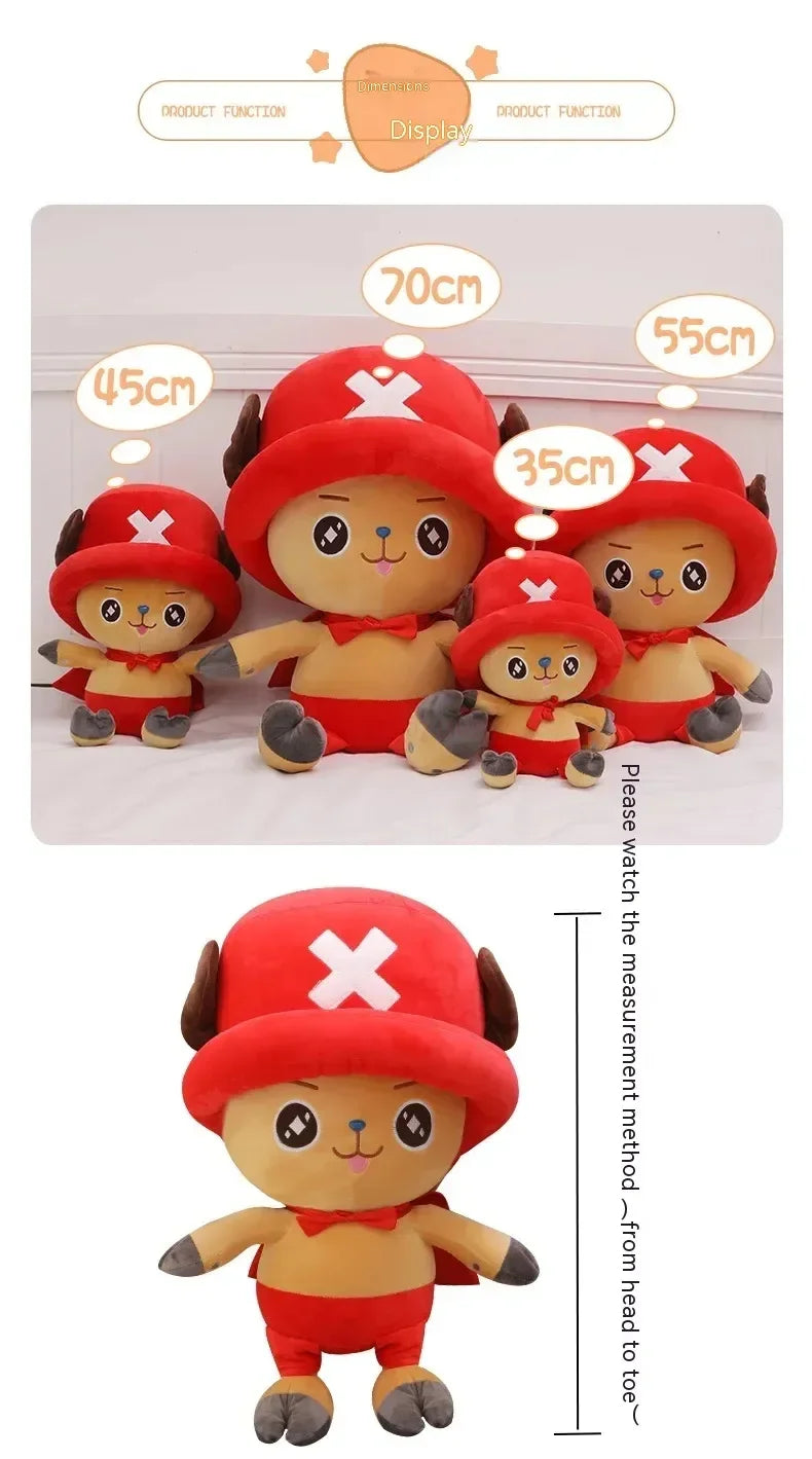 One-Piece Anime Plush — Monkey D. Luffy & Tony Chopper Stuffed Doll, 35–70cm, Sleeping Pillow Toy Gift