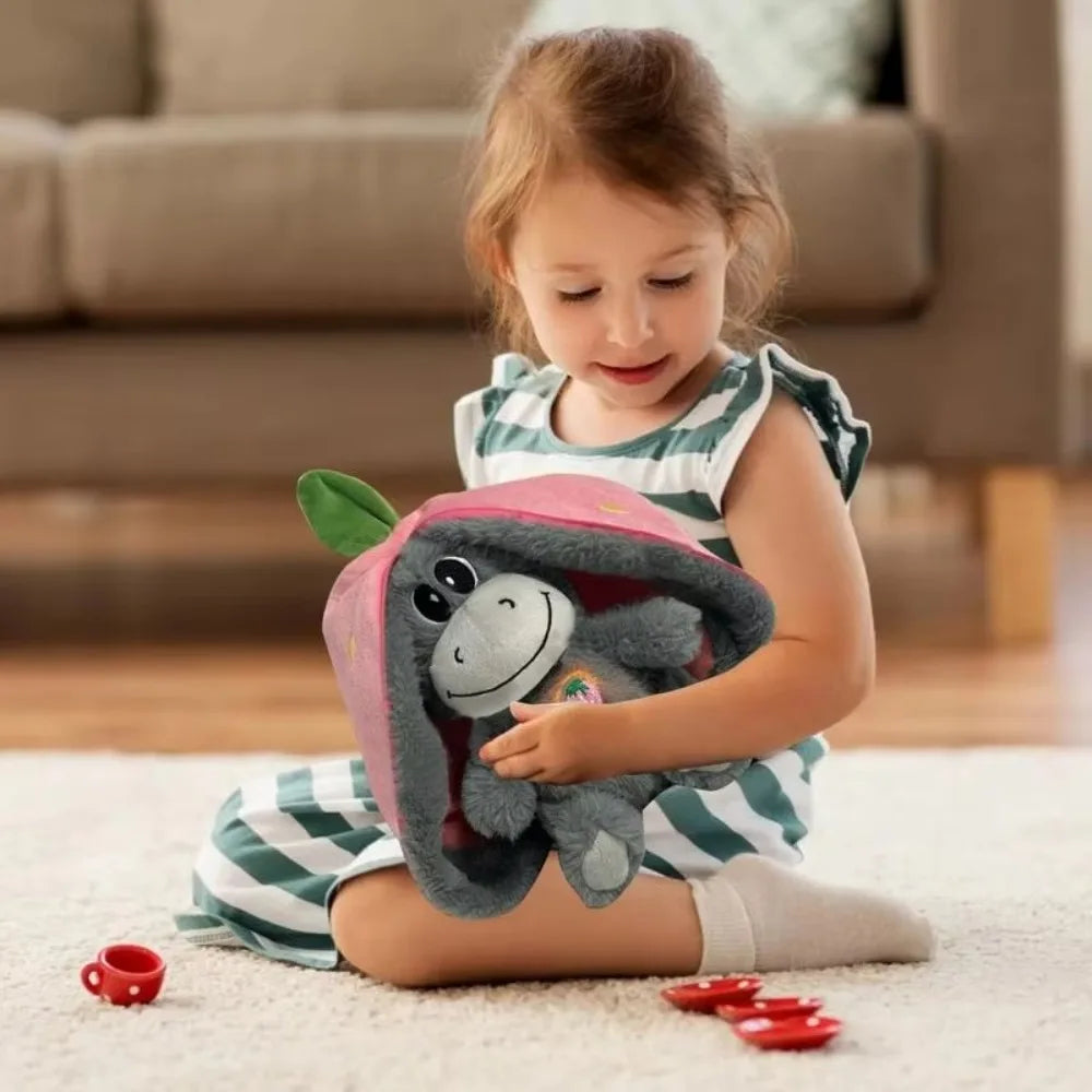 12.6-inch Luminous Breathing Plush Doll – Motion Light Baby Sleeping Toy Donkey Cartoon Soft Doll for Early Childhood
